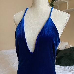 Blue long sexy dress